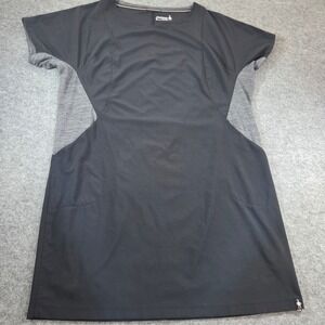 Smartwool Merino Sport Dress Womens Medium Black Gray Short Sleeve Pockets